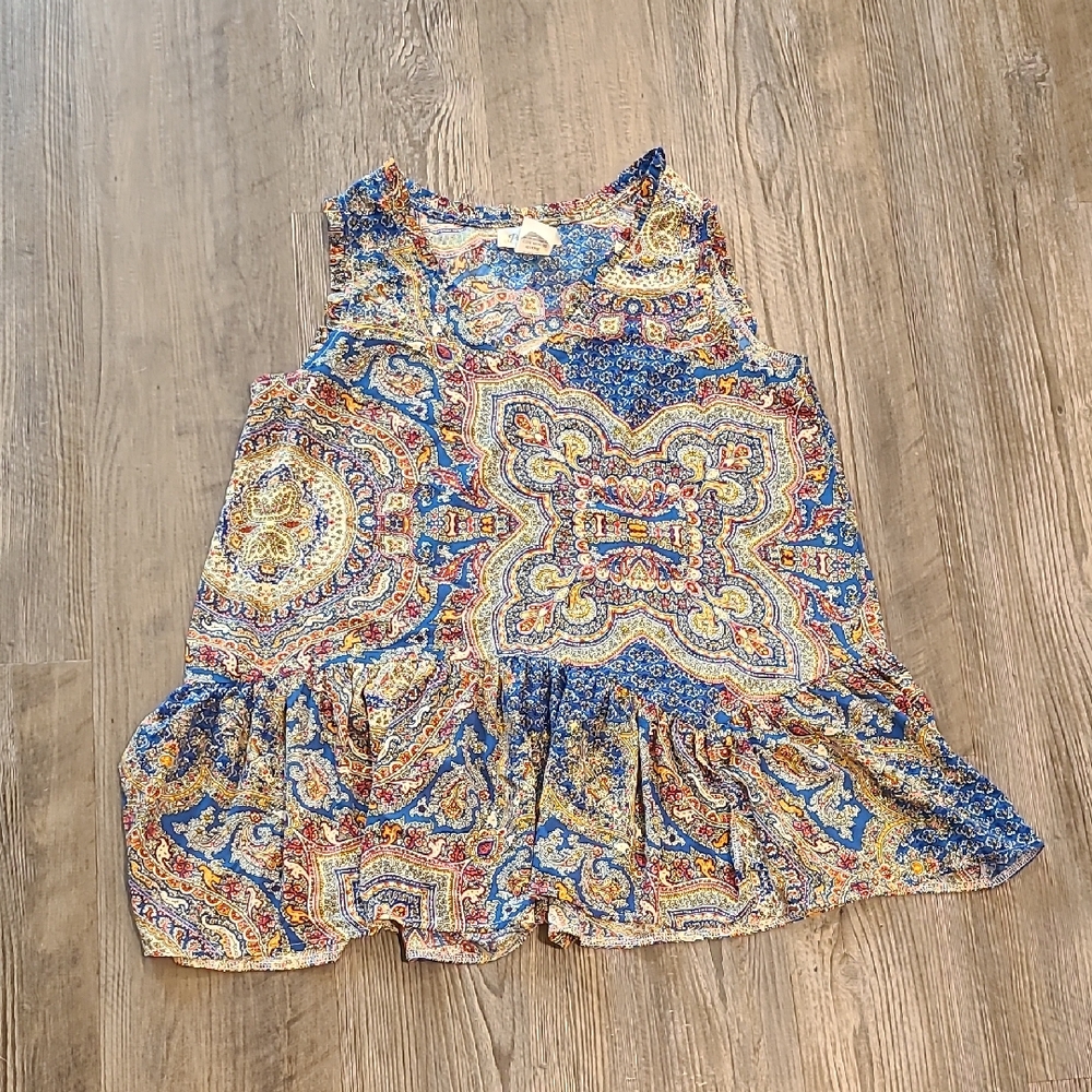Paisley Vine Sleeveless Top Size Medium